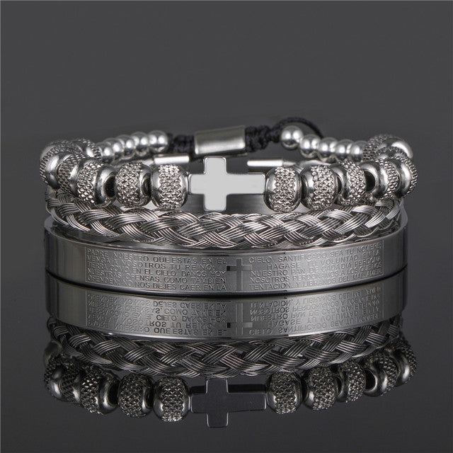 Multicolor option Tri-Stainless Steel Bracelet