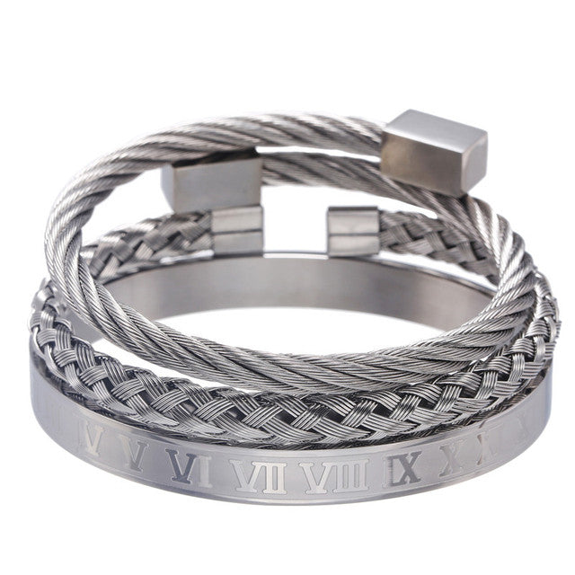 Multicolor option Tri-Stainless Steel Bracelet